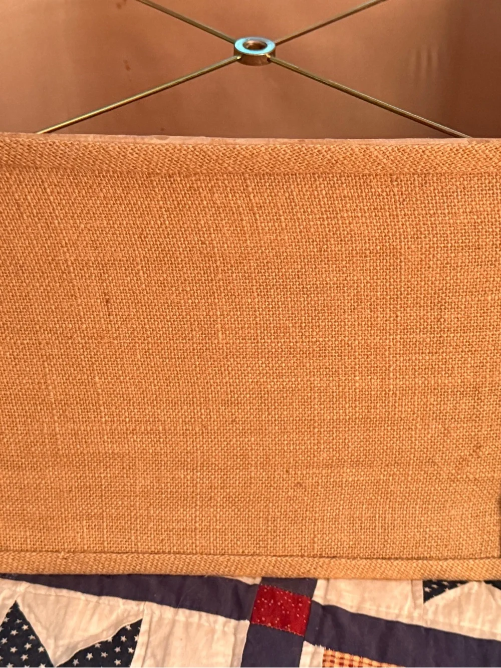 Vintage Rectangular Hexagonal Lined Shade Spider Fitter
